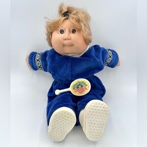 1986 Cabbage Patch Kids Cornsilk Blonde Girl Fleece Outfit HM12